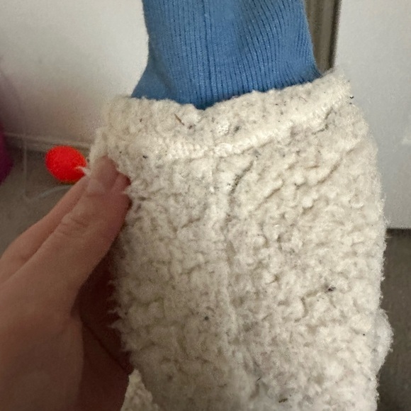 Cat & Jack hoodie Sherpa sz 6-7 blue monster full zip up sweatshirt fall winter - Picture 14 of 14